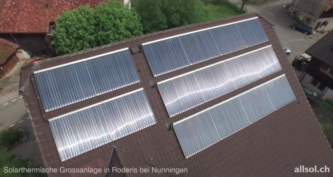 Paradigma XL-Anlage Warmwasser und Heizungsunterstützung Landwirtschaftlicher Betrieb Rhoderis