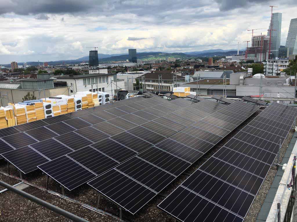 37 kWp Photovoltaikanlage auf Mehrfamilienhaus in Basel, inkl. Leistungsoptimierung von Solaredge, Planung und Realisation Allsol GmbH